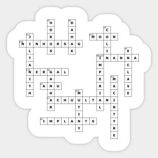 (1991MM) Crossword pattern with words from a famous 1991 science fiction book. Sticker